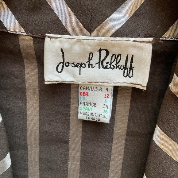 Joseph Ribkoff Brown and White Buttoned Blouse with Notched Collar - Picture 2 of 14